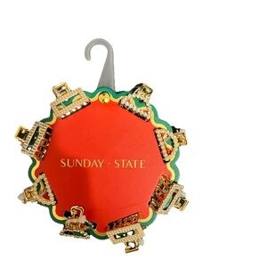 SUNDAY STATE Gold Metal Hair Claw Clips Set - Rhinestone Pearl Accents